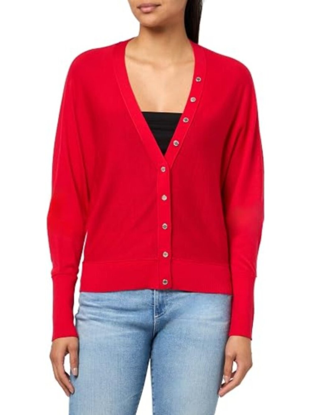 NWT AllSaints Honor V Cardigan Crimson Red Wool Layering Topper Lounge Size M